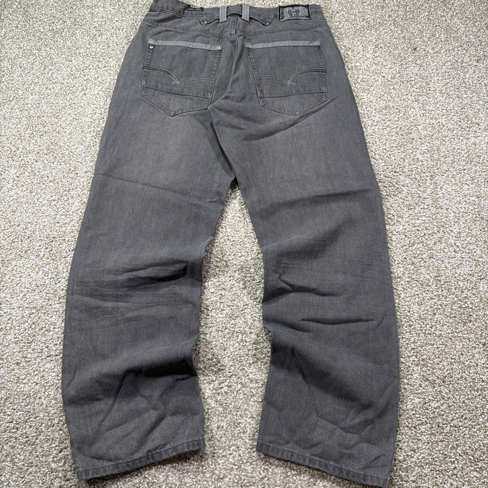 Y2K Raider Jeans Black Stonewashed Loose Fit Essentials Hiphop Style 34/32 - Picture 4 of 11